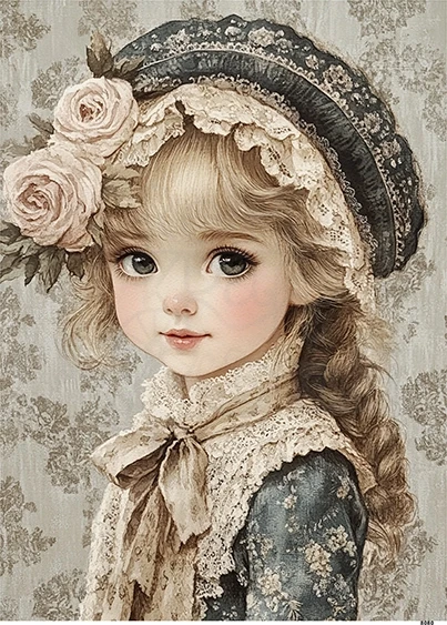 Papier ryżowy do decoupage A5 Mała dziewczynka 8080