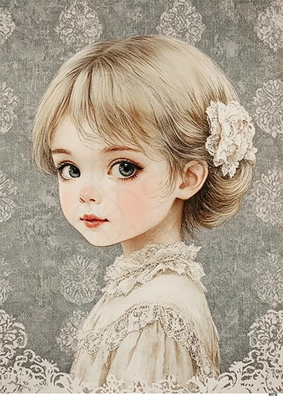 Papier ryżowy do decoupage A5 Mała dziewczynka 8076