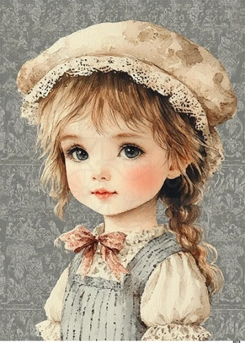 Papier ryżowy do decoupage A5 Mała dziewczynka 8074