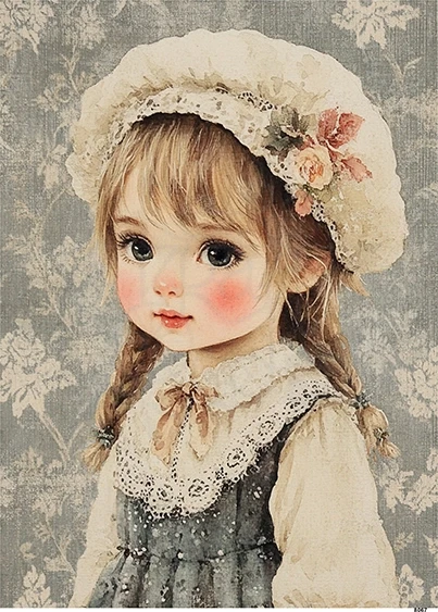 Papier ryżowy do decoupage A5 Mała dziewczynka 8067