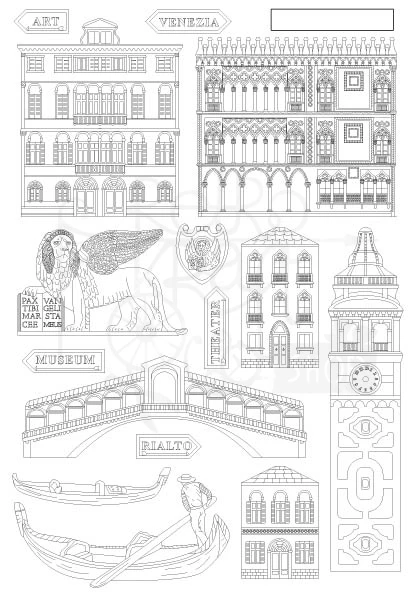 Foremka silikonowa A5 Venice City of Art - Monumenty KACMA581 Stamperia