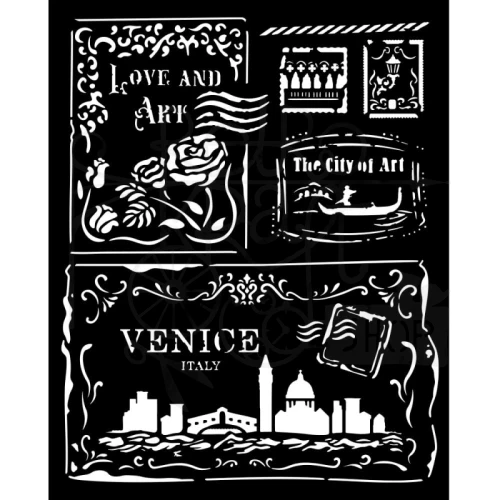 Szablon maska 20x25cm Venice City of Art - Pocztówki KSTD183 Stamperia