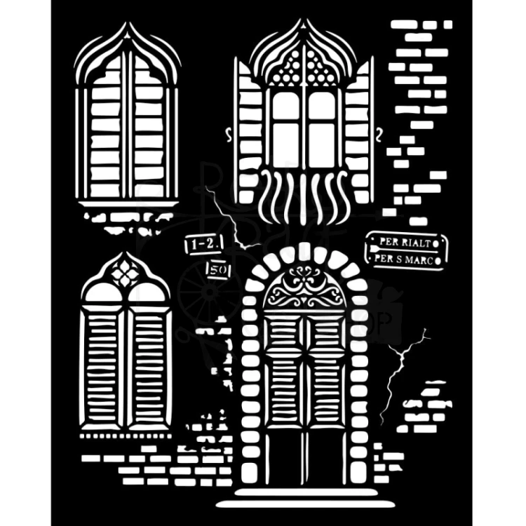 Szablon maska 20x25cm Venice City of Art - Okna KSTD181 Stamperia