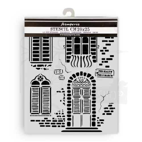Szablon maska 20x25cm Venice City of Art - Okna KSTD181 Stamperia