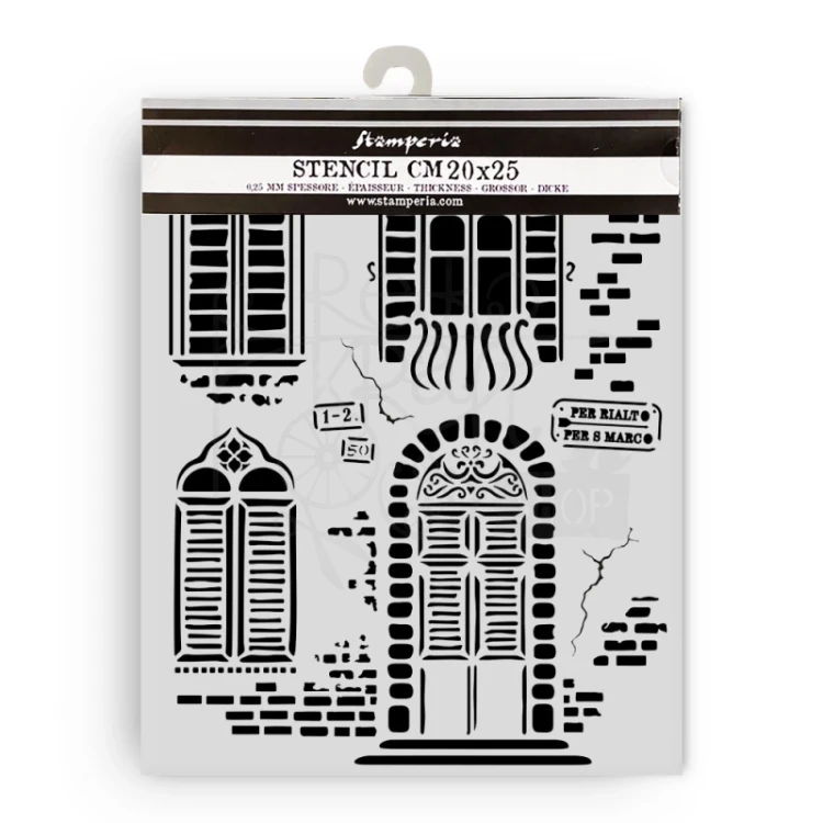 Szablon maska 20x25cm Venice City of Art - Okna KSTD181 Stamperia