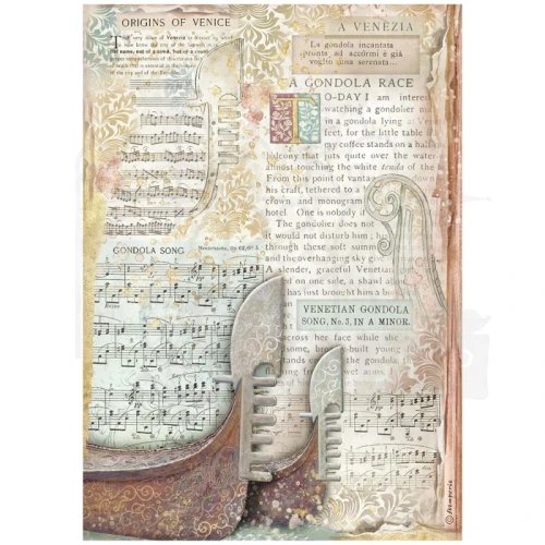 Papier ryżowy do decoupage A4 Venice City of Art - Gondola DFSA41042 Stamperia