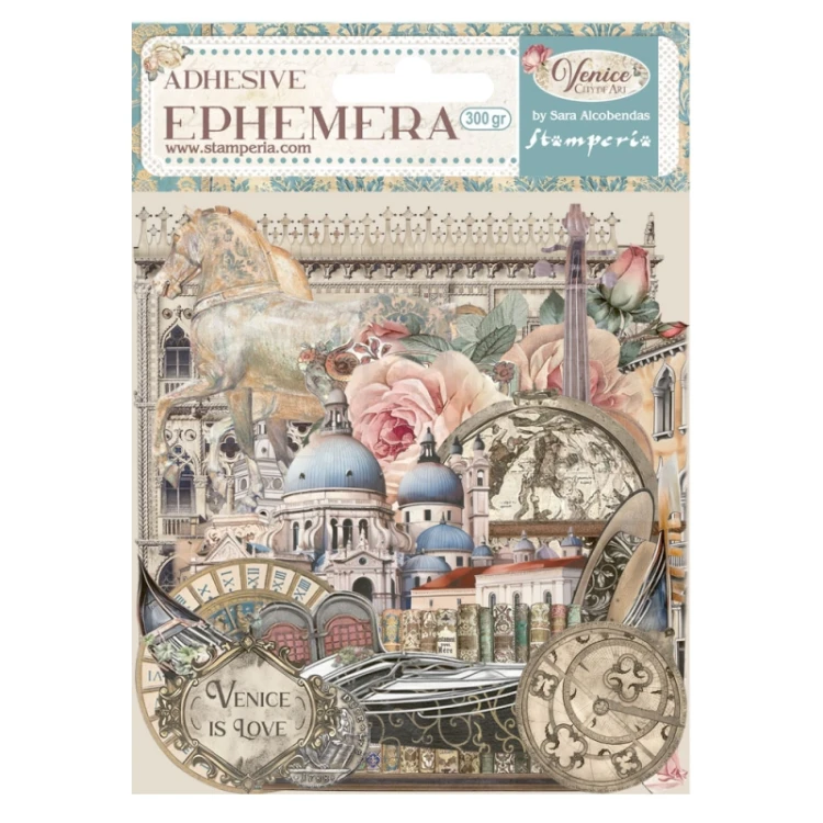 Ozdoby papierowe samoprzylepne Ephemera Venice City of Art - DFLCT65 Stamperia