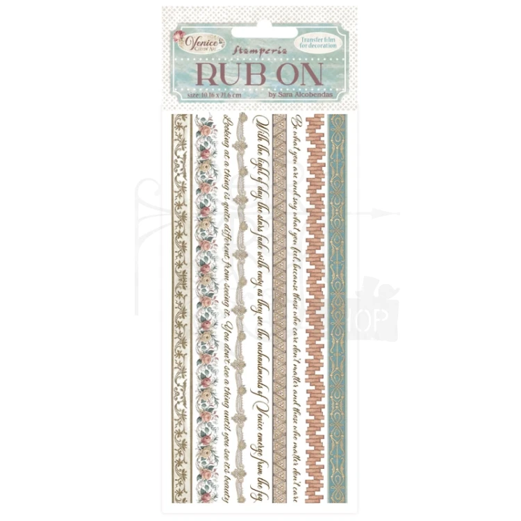 Rub-on transfer 10x21.6cm Venice City of Art - Paski DFLRB171 Stamperia