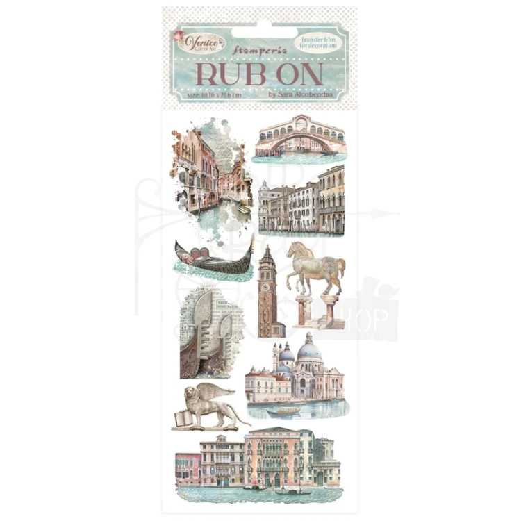 Rub-on transfer 10x21.6cm Venice City of Art - Monumenty DFLRB170 Stamperia