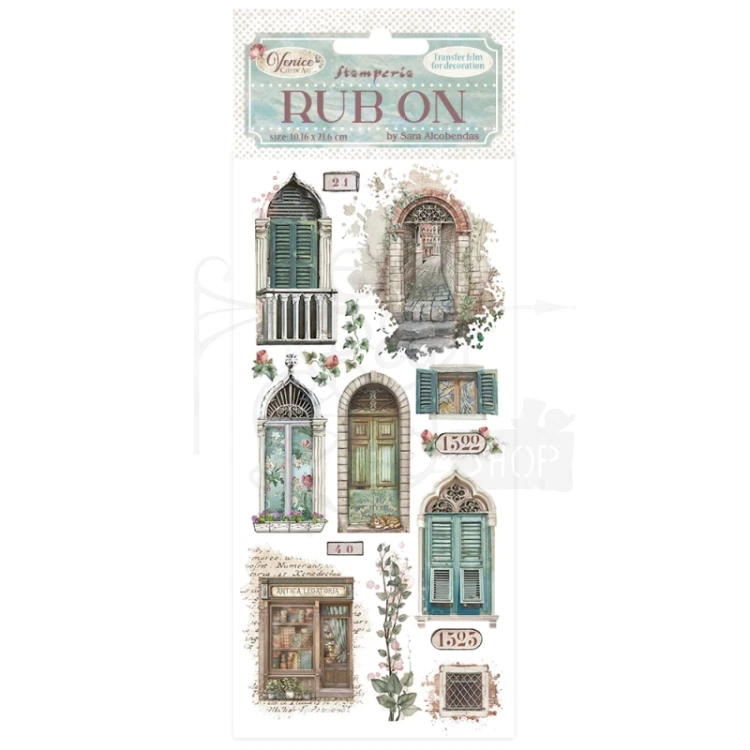 Rub-on transfer 10x21.6cm Venice City of Art - Architektura DFLRB169 Stamperia