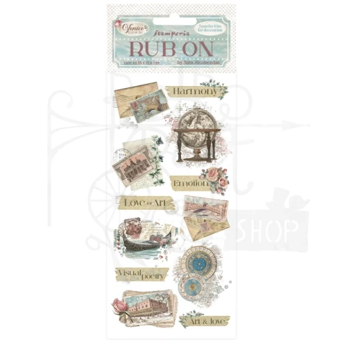 Rub-on transfer 10x21.6cm Venice City of Art - Listy DFLRB168 Stamperia