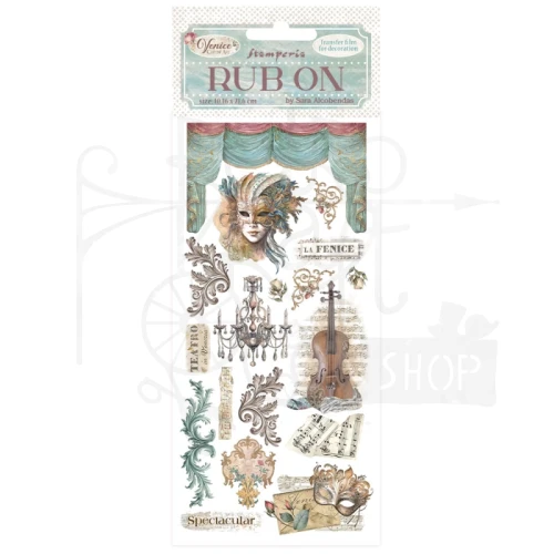 Rub-on transfer 10x21.6cm Venice City of Art - Maski DFLRB167 Stamperia