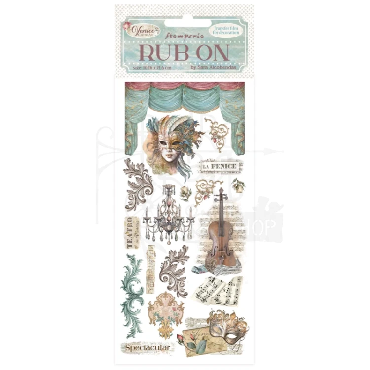 Rub-on transfer 10x21.6cm Venice City of Art - Maski DFLRB167 Stamperia
