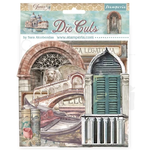 Ozdoby kształty tekturowe Die Cuts Venice City of Art - DFLDC117 Stamperia
