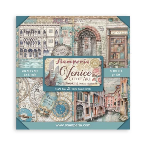Zestaw papierów jednostronnych do scrapbookingu 20x20 Venice City of Art - SBBSXB14 Stamperia