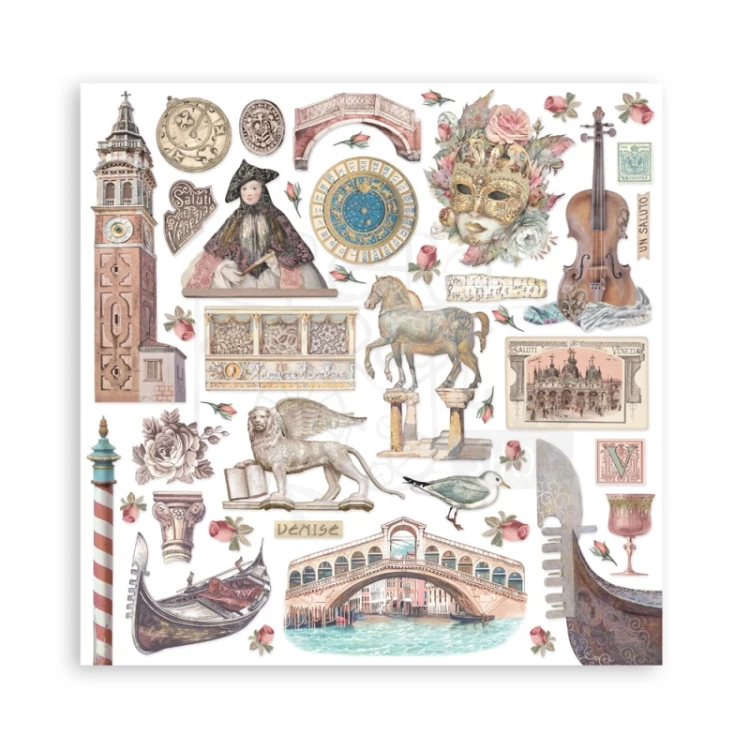 Zestaw papierów jednostronnych do scrapbookingu 20x20 Venice City of Art - SBBSXB14 Stamperia