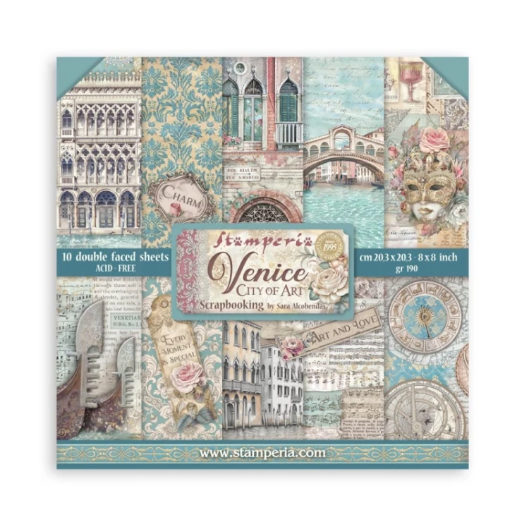 Zestaw papierów do scrapbookingu 20x20 Venice City of Art - SBBS128 Stamperia