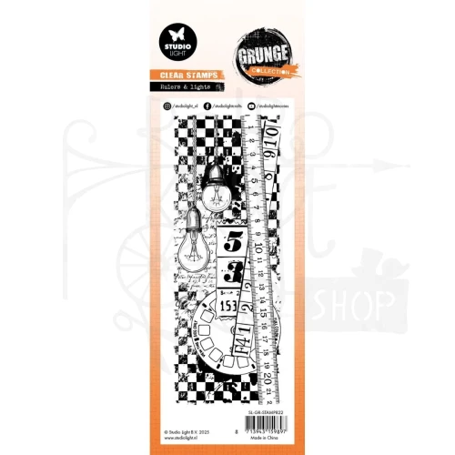 Stempel akrylowy Grunge Collection Rulers &amp; Lights SL-GR-STAMP822 Studio Light