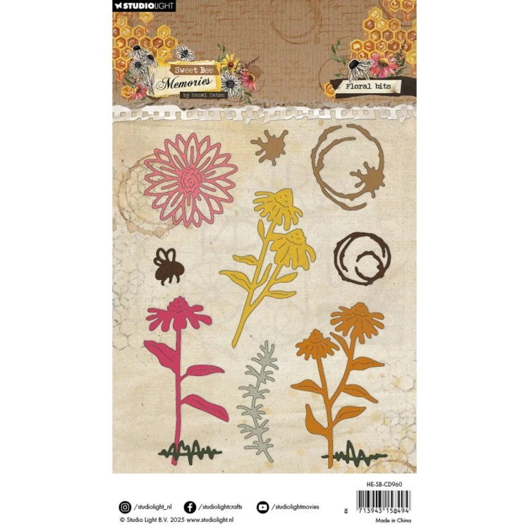 Wykrojnik Sweet Bee Memories Kwiatowe elementy HE-SB-CD960 Studio Light