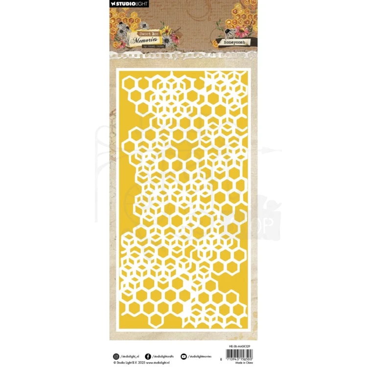 Szablon maska 10.5x21cm Sweet Bee Memories Honeycomb - Plaster miodu HE-SB-MASK329 Studio Light