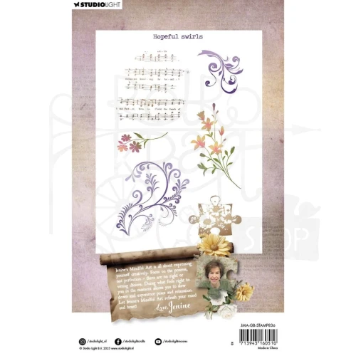 Stempel akrylowy Growing &amp; Blooming Hopeful Swirls JMA-GB-STAMP836 Studio Light