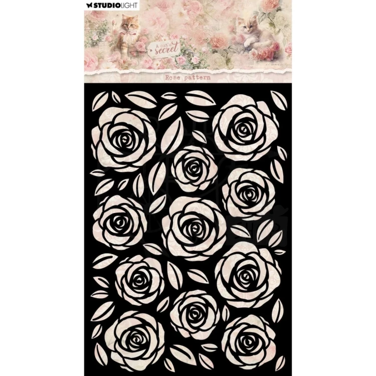 Szablon maska A6 A Cat's Secret Rose patern SL-ACS-MASK338 Studio Light