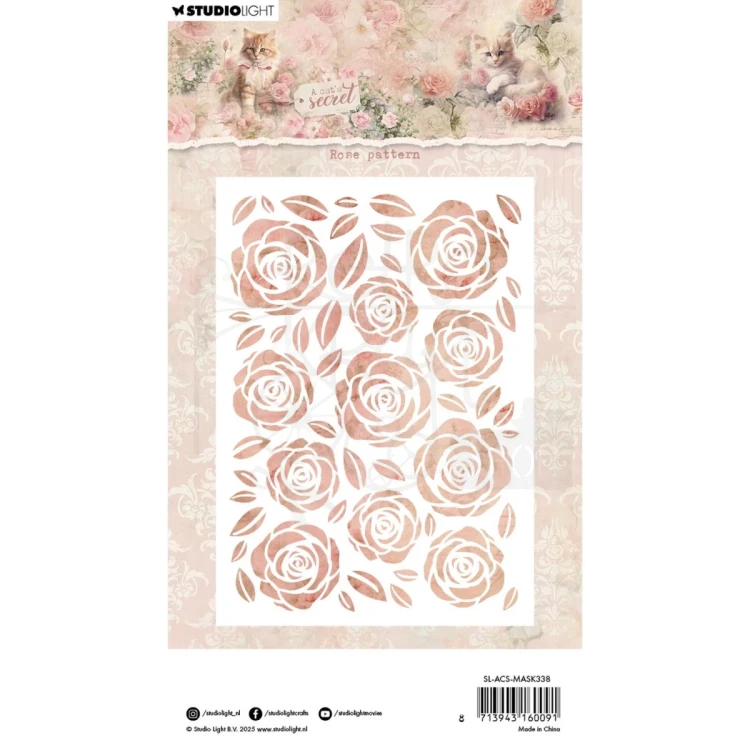 Szablon maska A6 A Cat's Secret Rose patern SL-ACS-MASK338 Studio Light