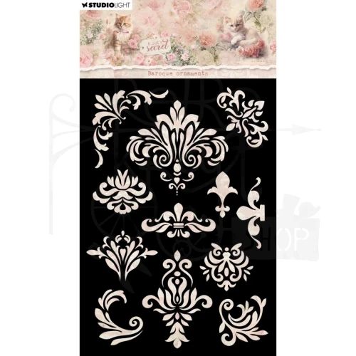 Szablon maska A6 A Cat's Secret Baroque ornaments SL-ACS-MASK339 Studio Light