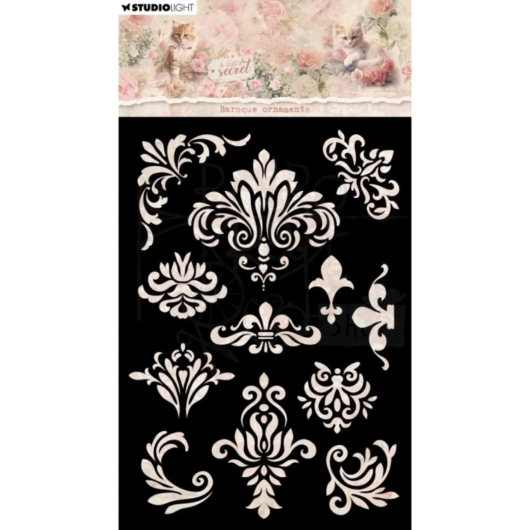Szablon maska A6 A Cat's Secret Baroque ornaments SL-ACS-MASK339 Studio Light