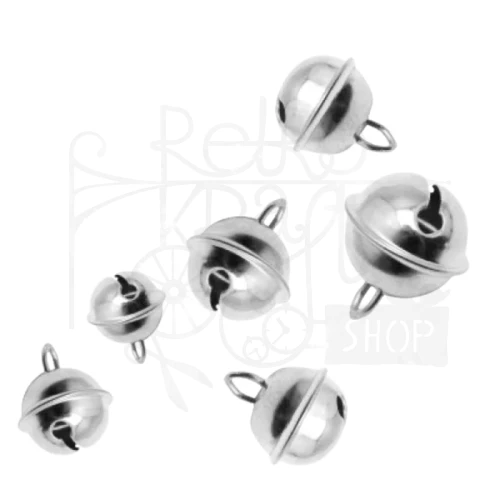 Ozdoby metalowe Dzwonki srebrne 12mm 6 sztuk Vaessen Creative