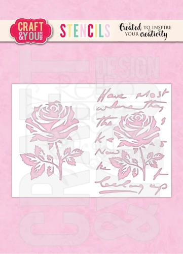 Szablon maska A6 Róża na liście SC011 Craft&amp;You Design