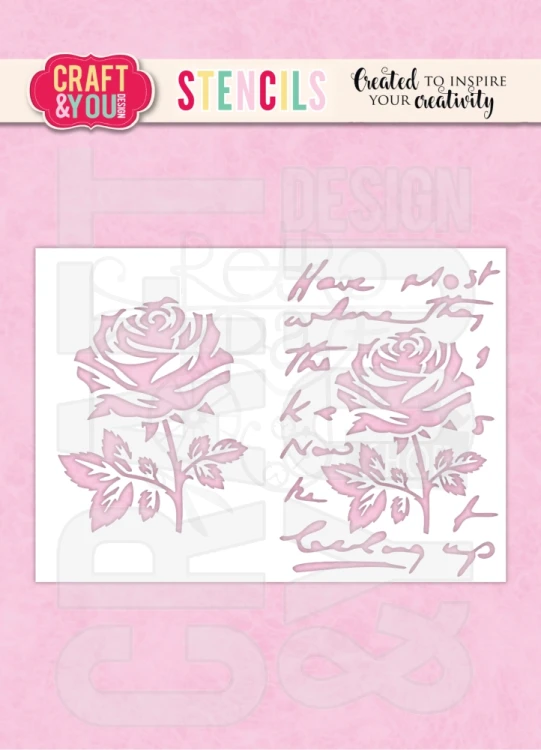 Szablon maska A6 Róża na liście SC011 Craft&amp;You Design