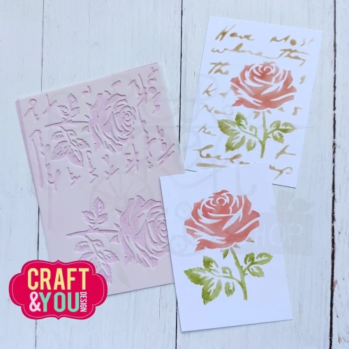 Szablon maska A6 Róża na liście SC011 Craft&amp;You Design
