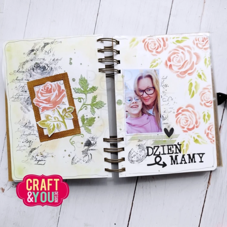 Szablon maska A6 Róża na liście SC011 Craft&amp;You Design