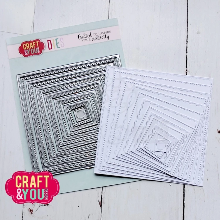Wykrojnik Kwadraty dekoracyjne ściegi CW355 Craft&amp;You Design