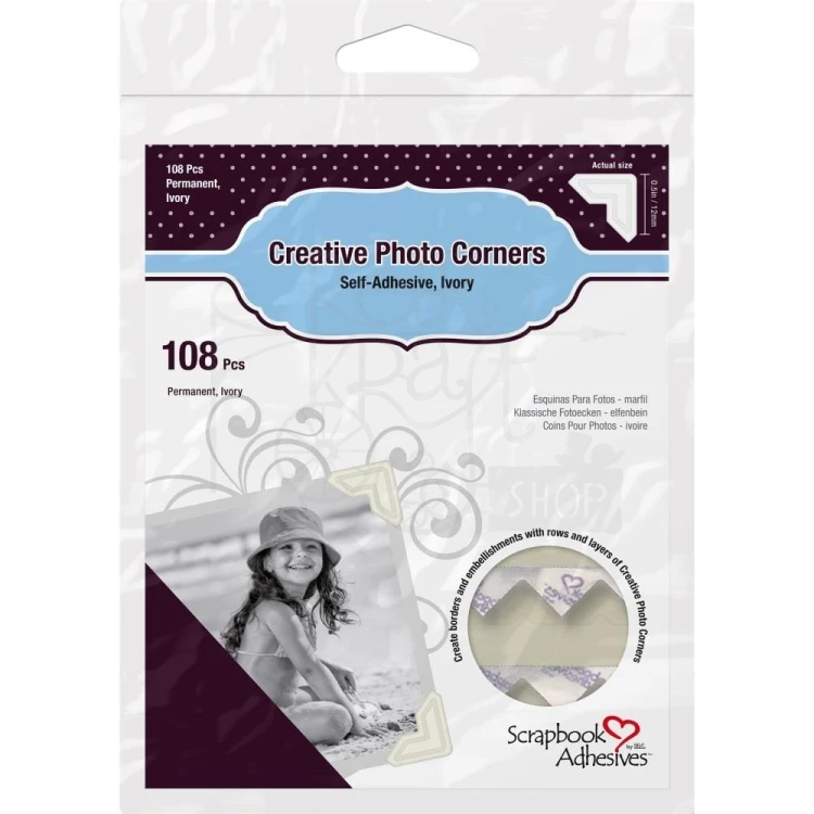 Samoprzylepne narożniki do zdjęć Ivory Scrapbook Adhesives 01630 Echo Park