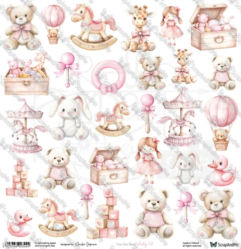 Papier 30x30 elementy do wycięcia Baby 02 ScrapAndMe
