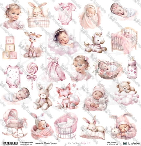 Papier 30x30 elementy do wycięcia Baby 04 ScrapAndMe