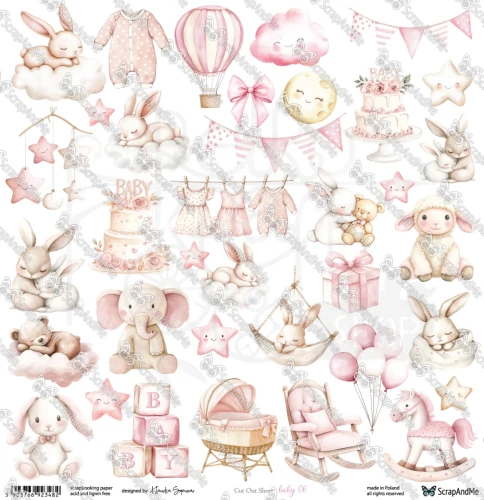Papier 30x30 elementy do wycięcia Baby 06 ScrapAndMe