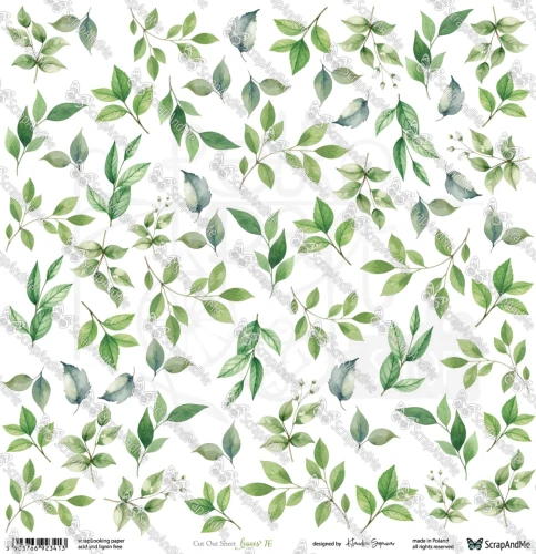 Papier 30x30 elementy do wycięcia Leaves 16 ScrapAndMe