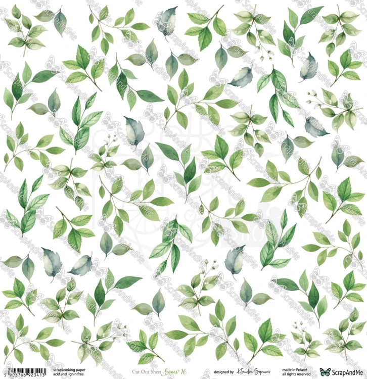 Papier 30x30 elementy do wycięcia Leaves 16 ScrapAndMe