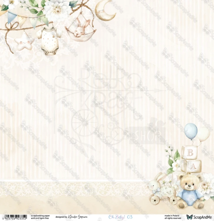 Papier do scrapbookingu 30x30 Oh, Baby 03/04 ScrapAndMe