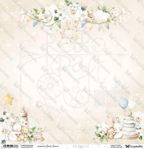 Papier do scrapbookingu 30x30 Oh, Baby 07/08 ScrapAndMe