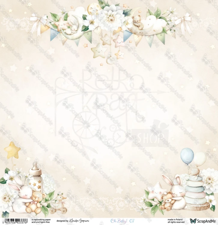 Papier do scrapbookingu 30x30 Oh, Baby 07/08 ScrapAndMe