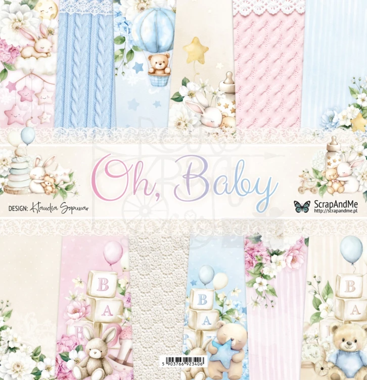 Zestaw papierów do scrapbookingu 30x30 Oh, Baby ScrapAndMe