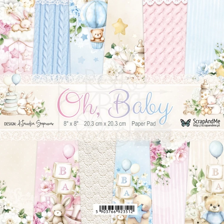 Zestaw papierów do scrapbookingu 20x20 Oh, Baby ScrapAndMe