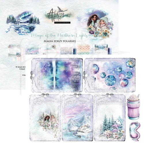 Zestaw papierów do scrapbookingu 20x20 Magic of the Northern Lights AA-MOTNL-08 Alchemy of Art