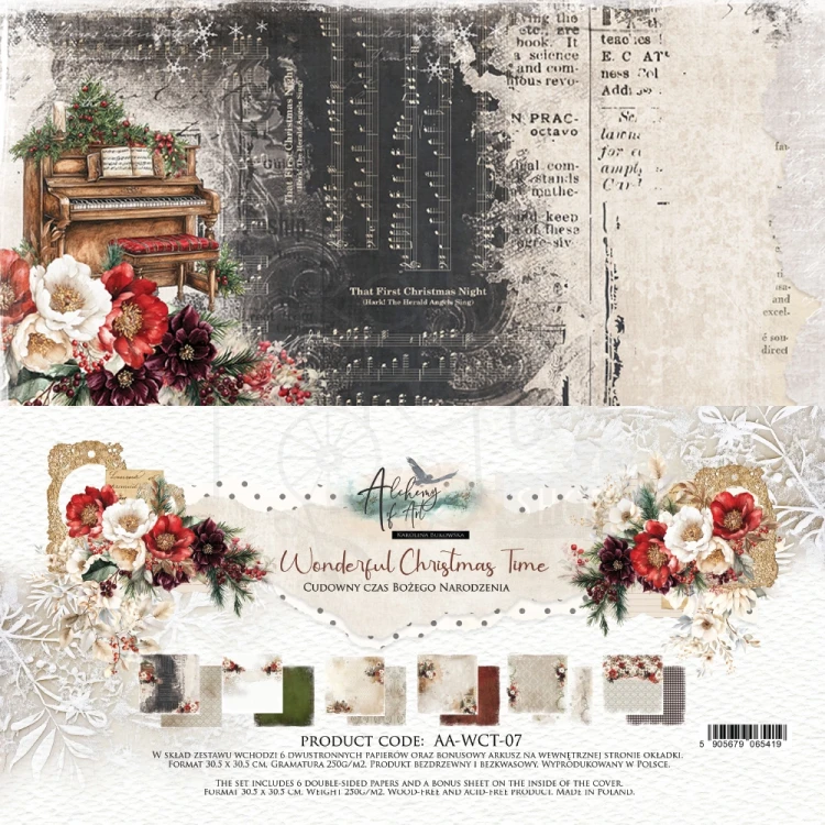 Zestaw papierów do scrapbookingu 30x30 Wonderful Christmas Time AA-WCT-07 Alchemy of Art