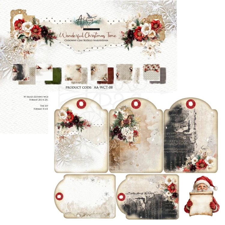 Zestaw papierów do scrapbookingu 20x20 Wonderful Christmas Time AA-WCT-08 Alchemy of Art
