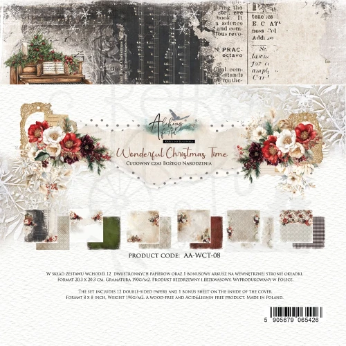 Zestaw papierów do scrapbookingu 20x20 Wonderful Christmas Time AA-WCT-08 Alchemy of Art